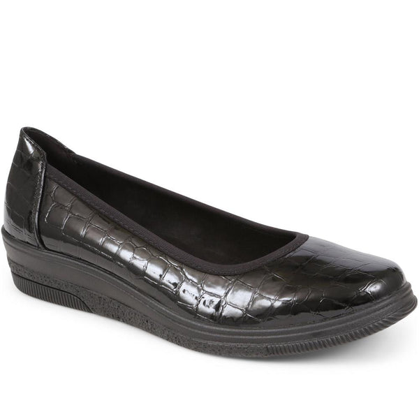 Black Patent Croc