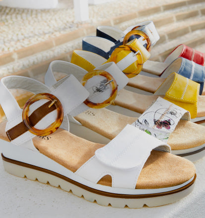 Buy White Leather Wide Fit (G) Leather Corkbed Sandals from Next Ireland