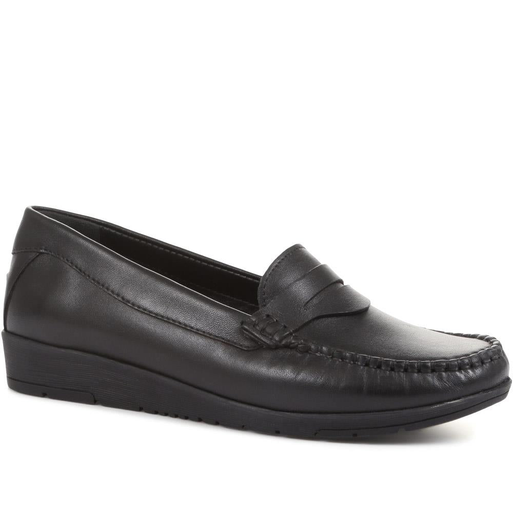 Wide Fit Leather Penny Loafers (NAP36001) by Pavers | Pavers™ Ireland