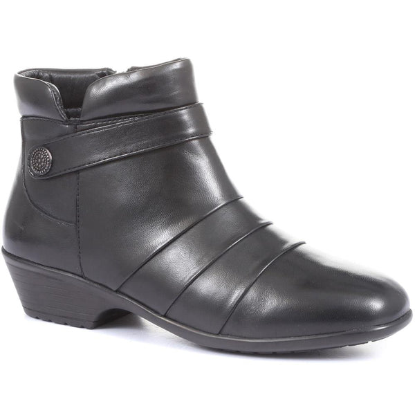 Wide Fit Leather Ankle Boots - KF30008 / 316 384