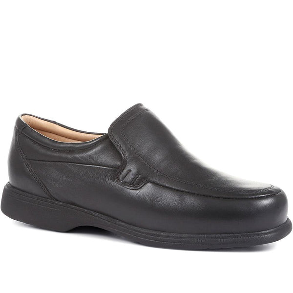 Wide Fit Leather Slip-On Shoes - NAP35021